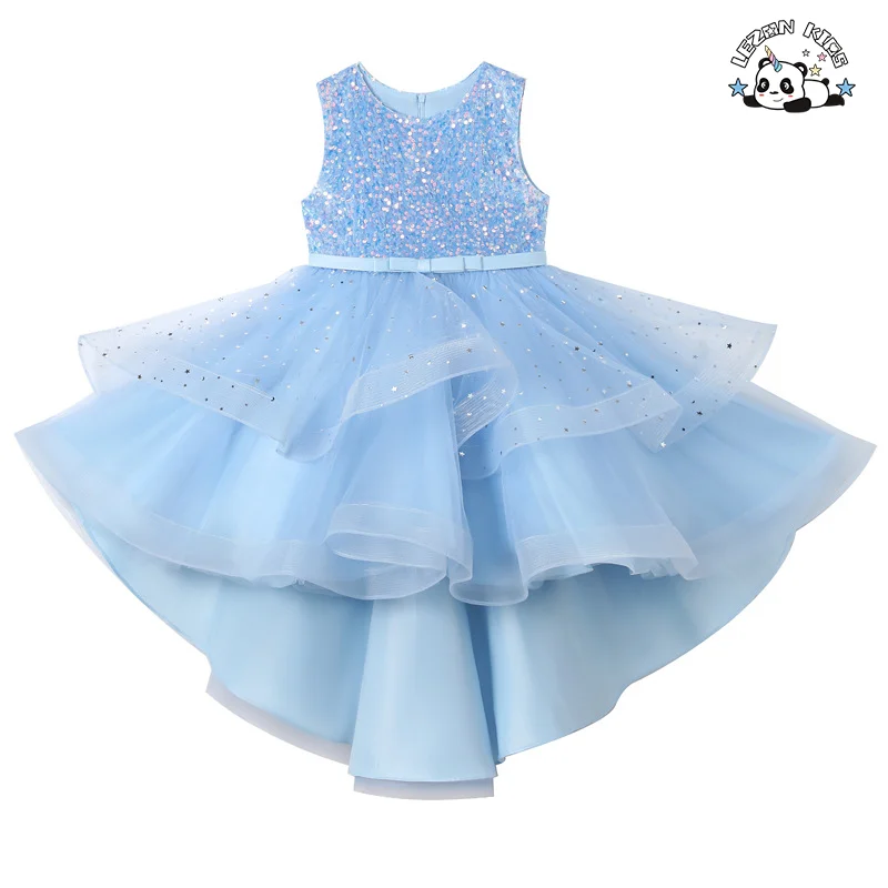 LEZONKIDS - Customizable Designs Kids Girls Dresses Sequin Princess Puff Party Dresses for Girls